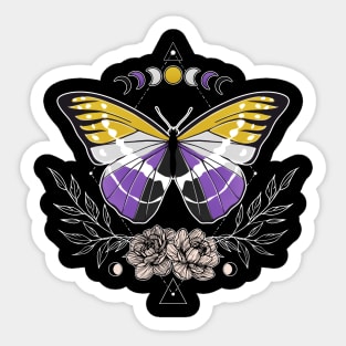 Nonbinary Butterfly LGBT Pride Flag Sticker